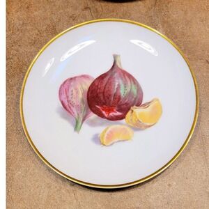 Wentworth China Plate Fruit Fig Mandarin Orange Gold Rim Japan Decorative Dish